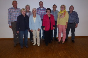 Von rechts: Hans Rielmann , Heike Bünker, Hans Peter Jerrentrup, Marion Opara, Ralf Krumme , Ingrid Lutterbeck, Gerd Hochschulz, Brigitte Riesenbeck, Friedel Snethkamp, auf dem Foto fehlen Wolfgang Dohe und Erwin Brinkmeier